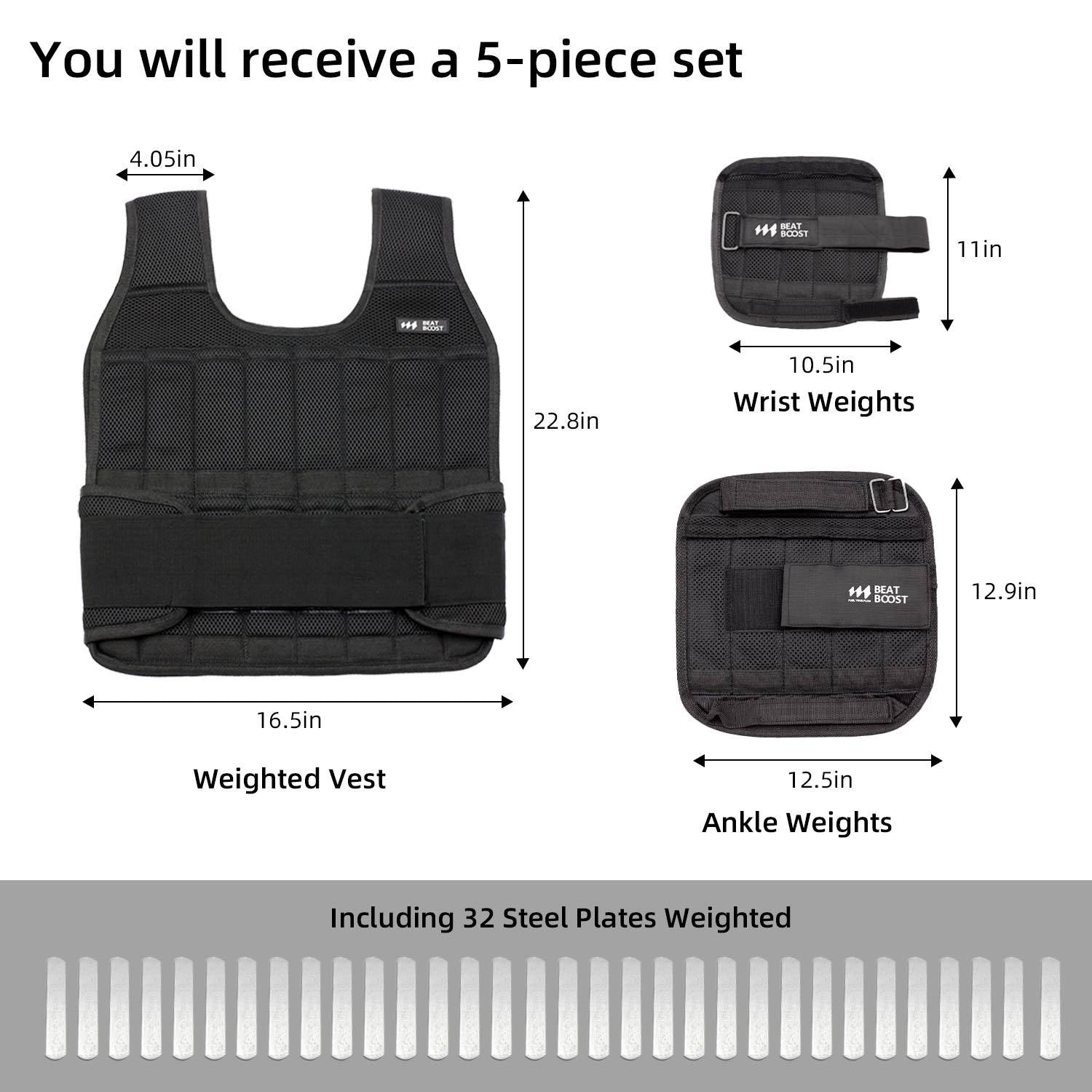 Adjustable Weighted Vest Workout Weight Vest Training Fitness Weighted Jacket